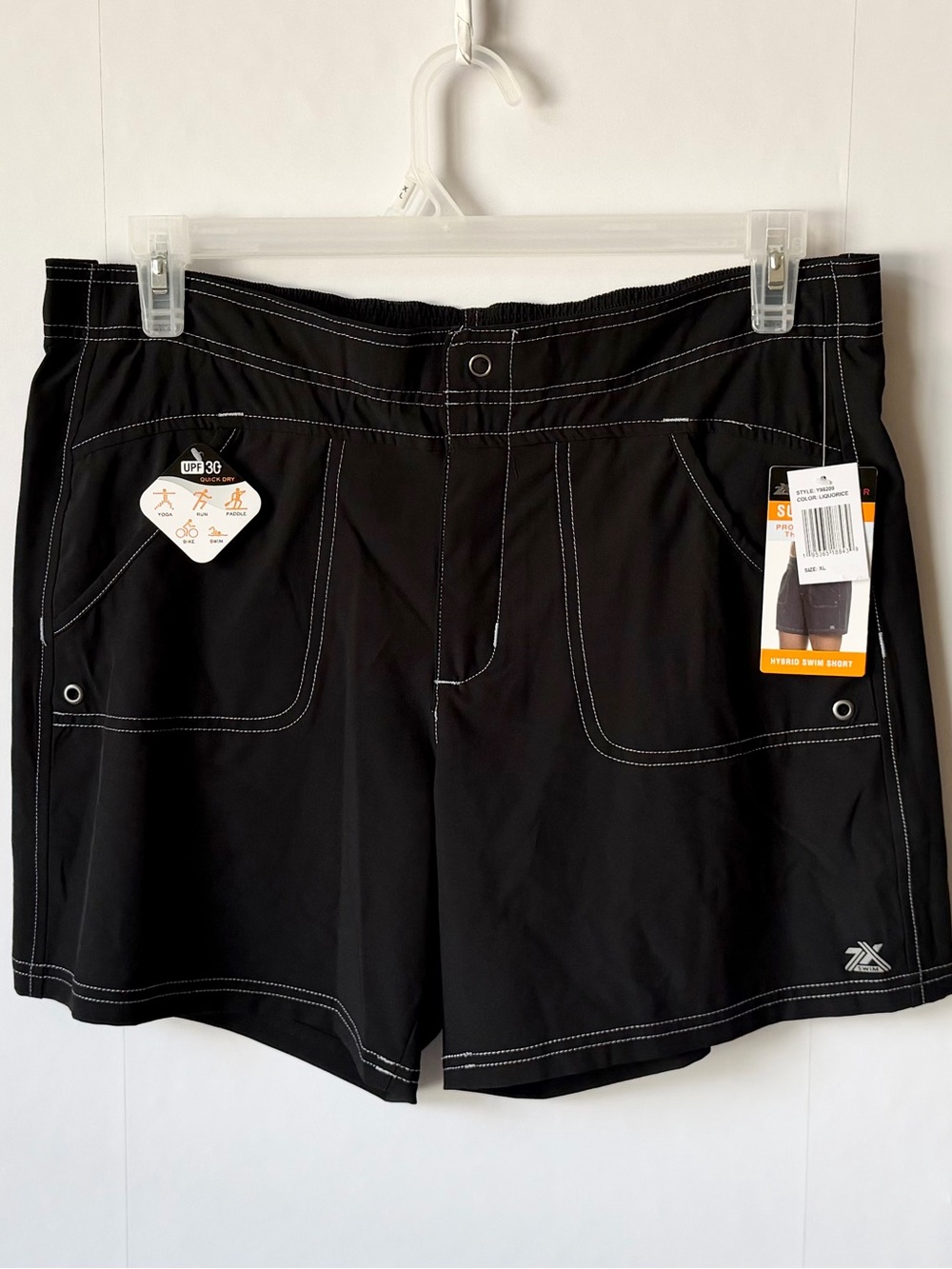 NWT ZeroXposur Hybrid Swim Shorts Men's XL Black UPF 30 Quick Dry 4-Way Stretch